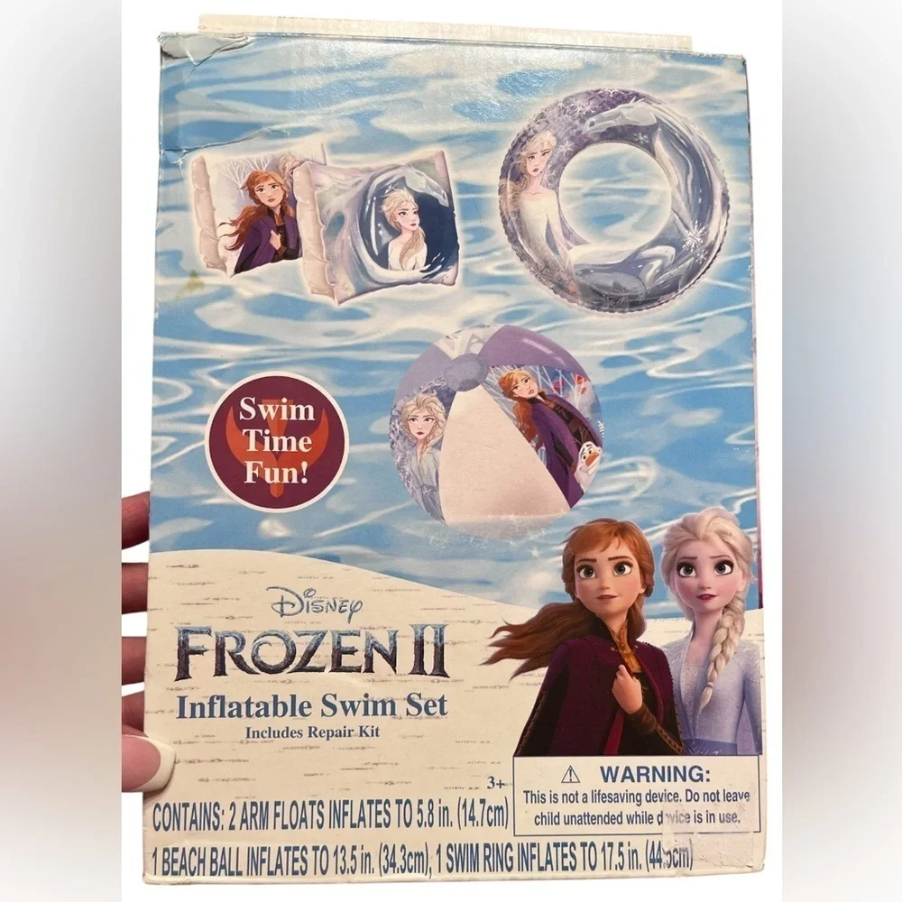 Disney Frozen II 3 Piece Vinyl Inflatable Floaties Swim Set - Ages 3+